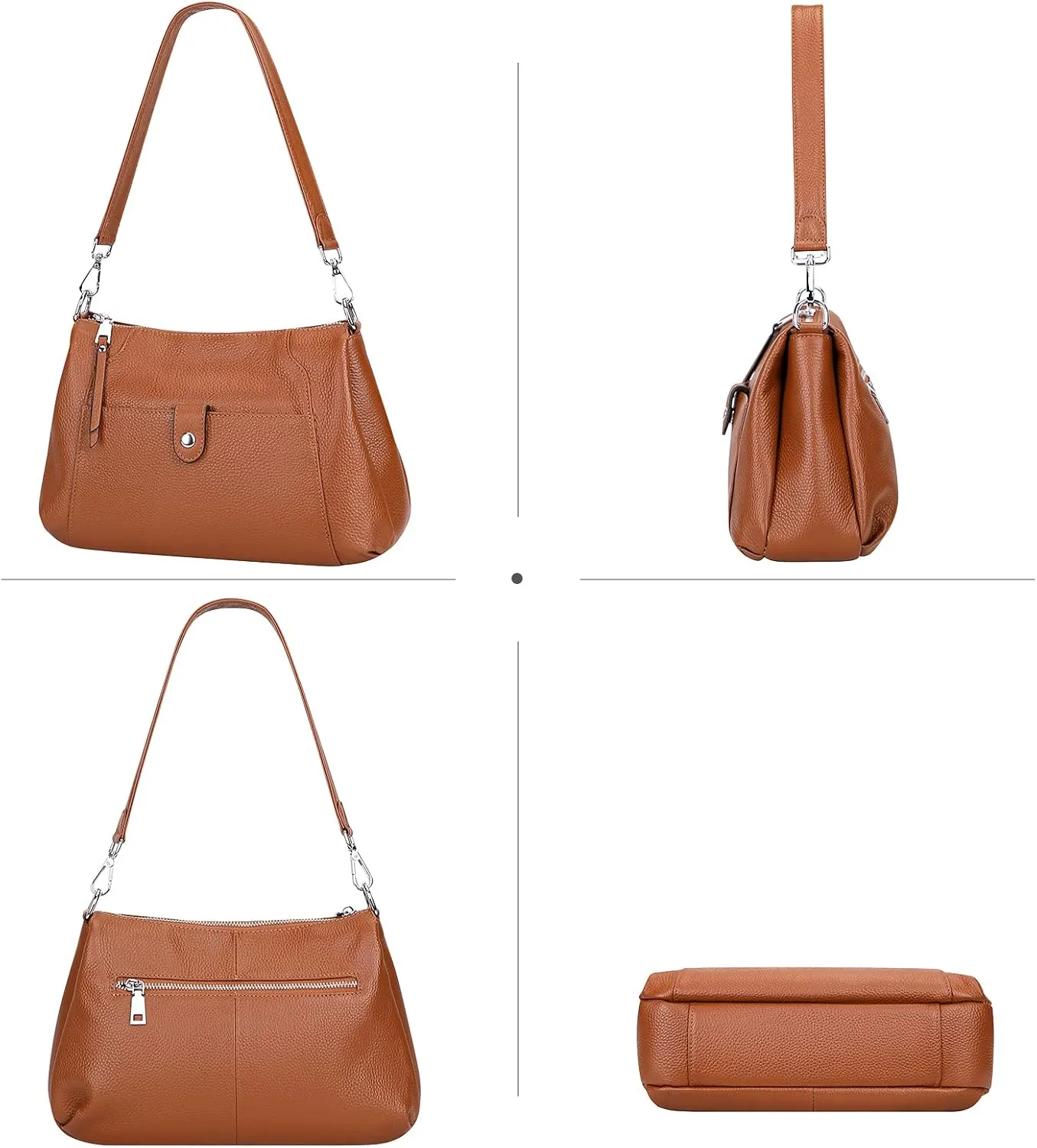 Over Earth Genuine Leather Small Hobo Crossbody Bags for Women Shoulder Purses and Handbags
