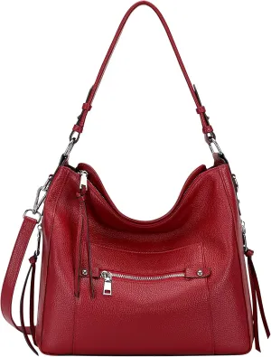 Over Earth Hobo Purses and Handbags for Women Genuine Leather Shoulder Bag Crossbody Purse
