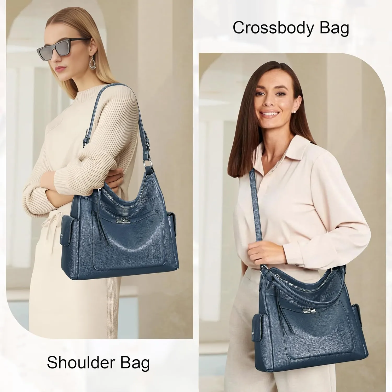 Over Earth Leather Hobo Purses and Handbags for Women Ladies Shoulder Crossbody Purse