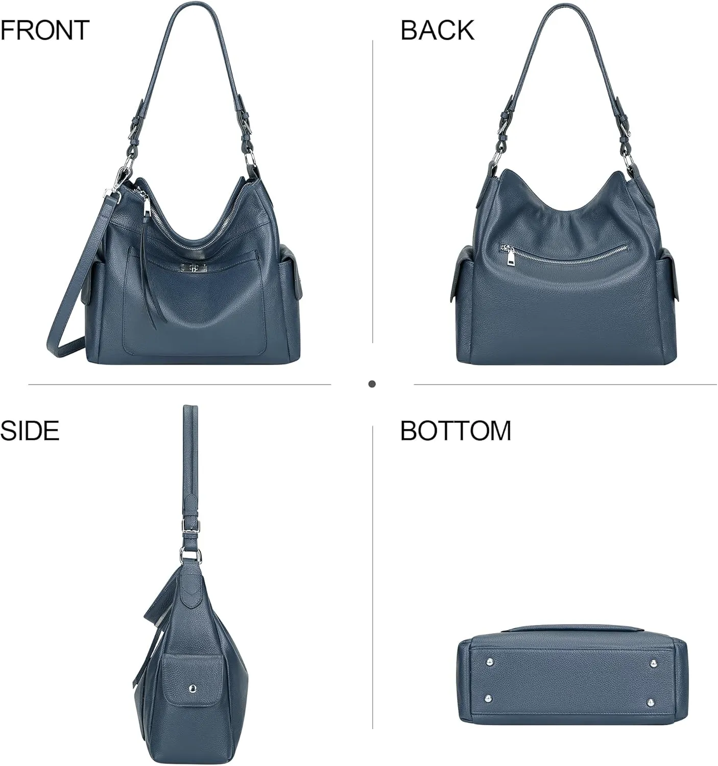 Over Earth Leather Hobo Purses and Handbags for Women Ladies Shoulder Crossbody Purse