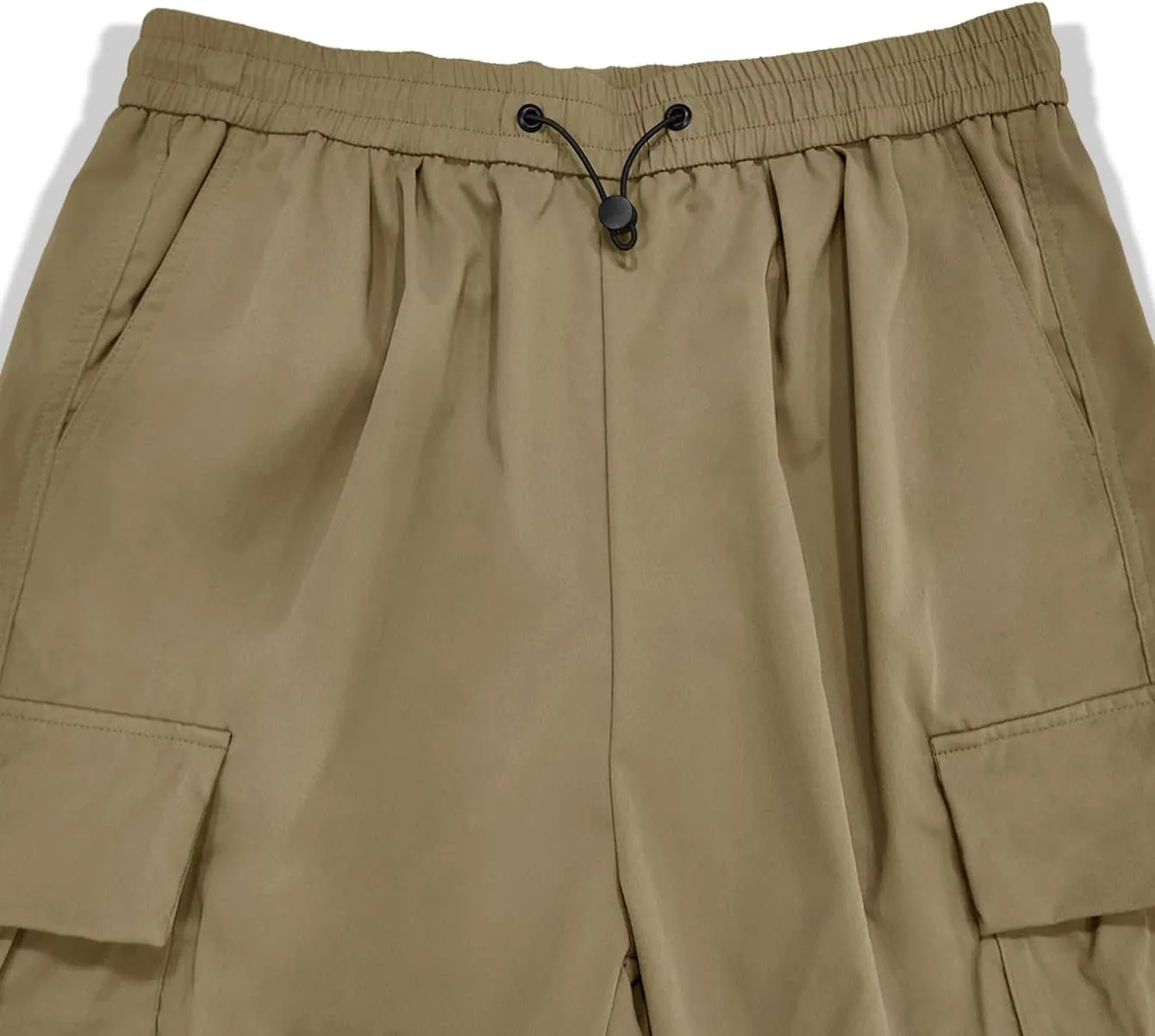 OYOANGLE Men's Cargo Pants Elastic Waist Flap Pockets Hip Hop Baggy Harem Pants