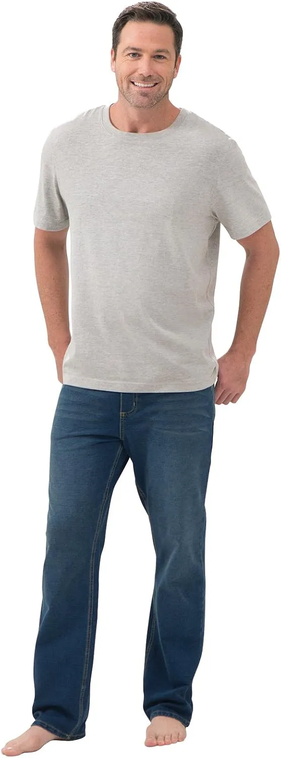 PajamaJeans Mens Pull On Jeans - Elastic Waist Pants Men - Pajama Jeans Denim Straight Leg Sweatpant Jeans Men Pull Up Jeans