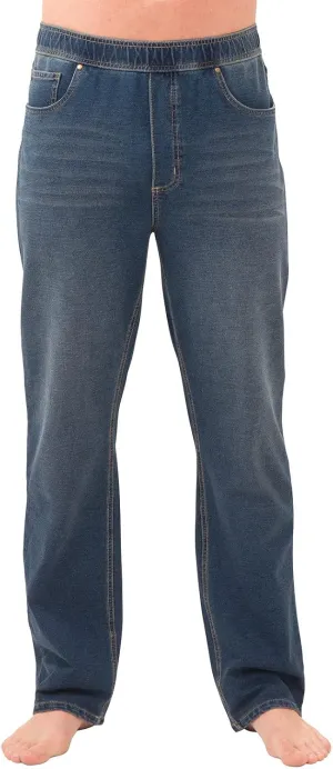 PajamaJeans Mens Pull On Jeans - Elastic Waist Pants Men - Pajama Jeans Denim Straight Leg Sweatpant Jeans Men Pull Up Jeans