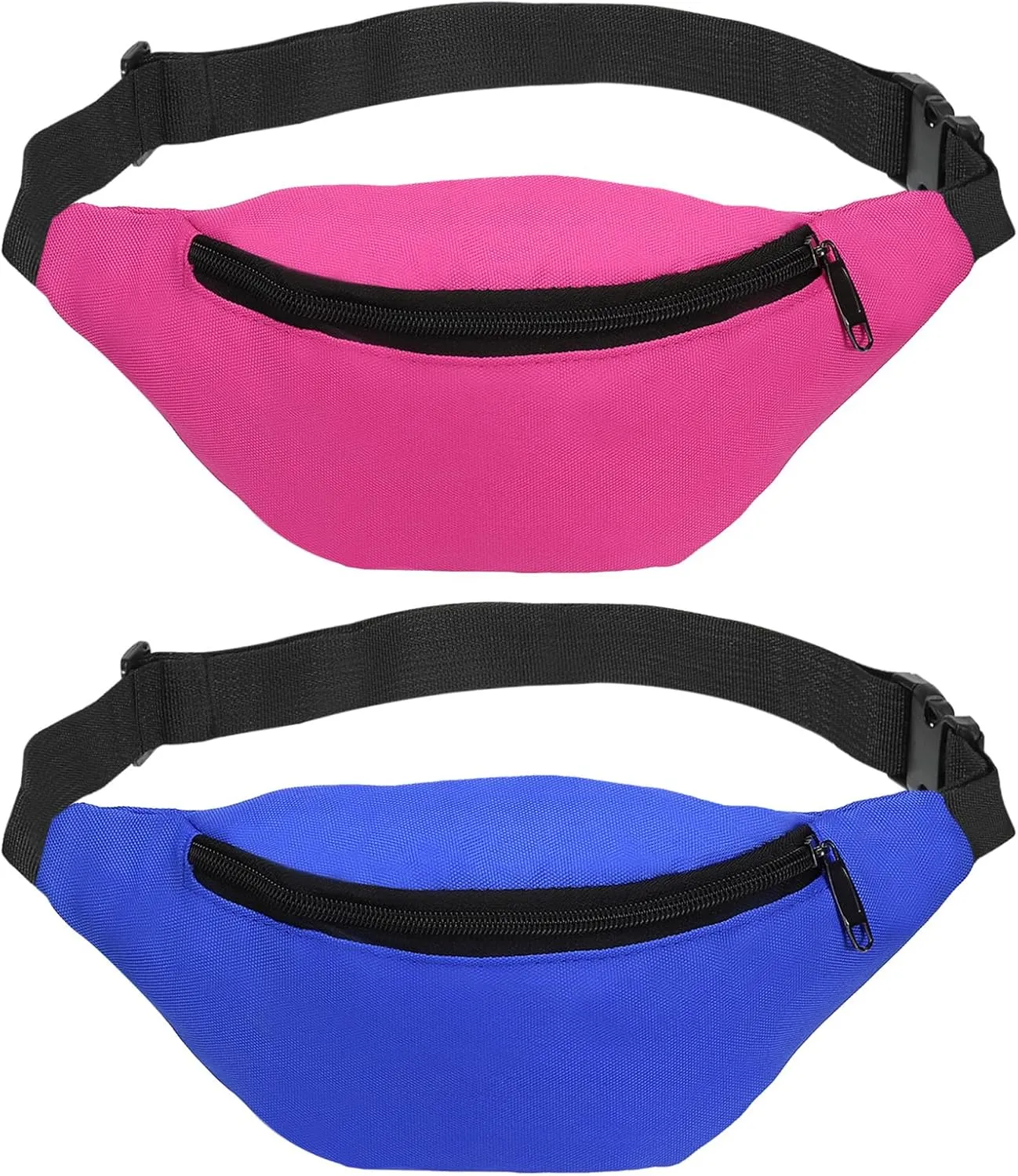 PATIKIL 80s Fanny Pack for Women, 2 Pack Adjustable Waist Bag 90s Fanny Pack for Party, Running, Pink, Sky Blue