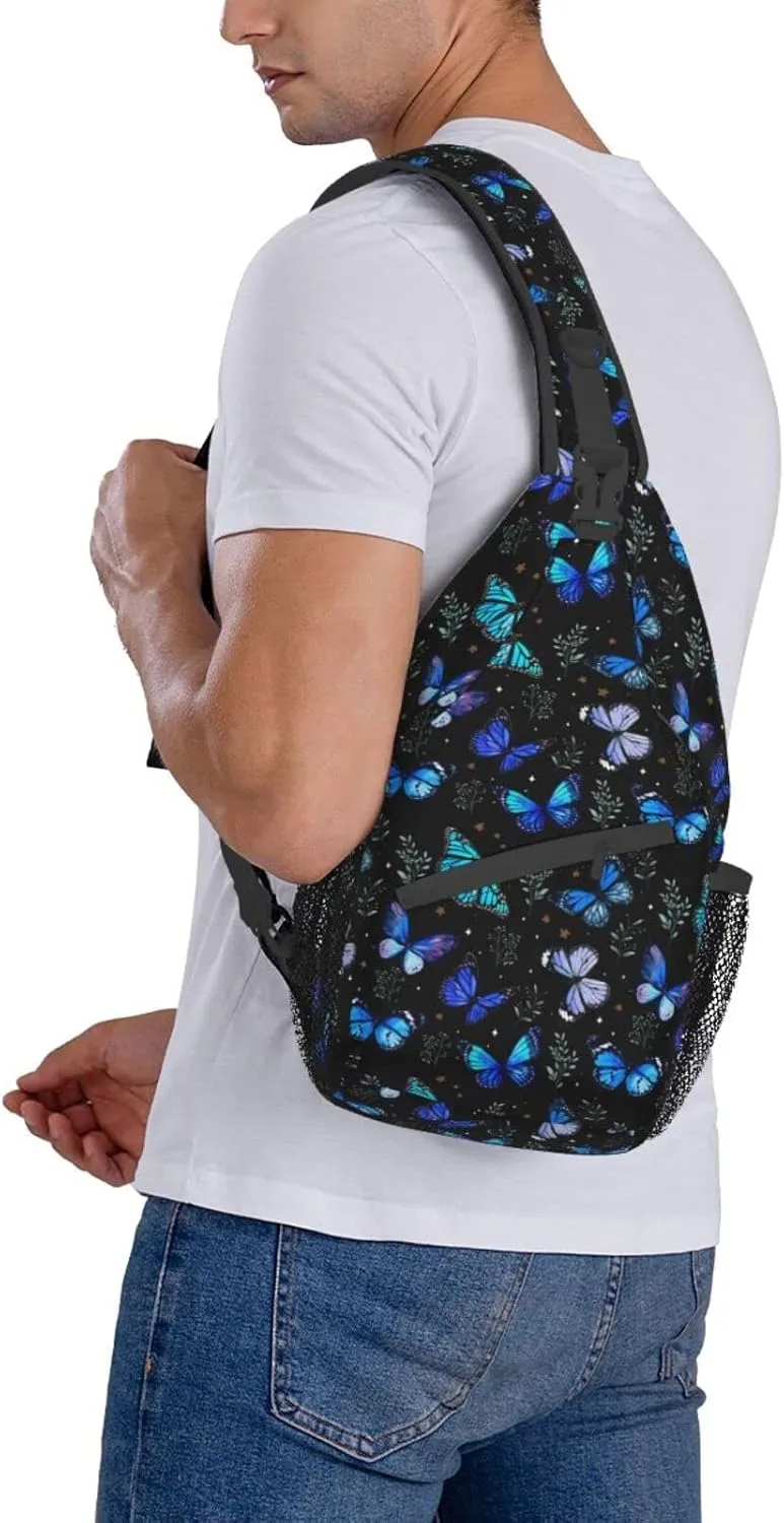 Patterned Sling Bag Crossbody Backpack,Adjustable Chest Bag Casual Shoulder Backpack Travel Hiking Daypack Unisex