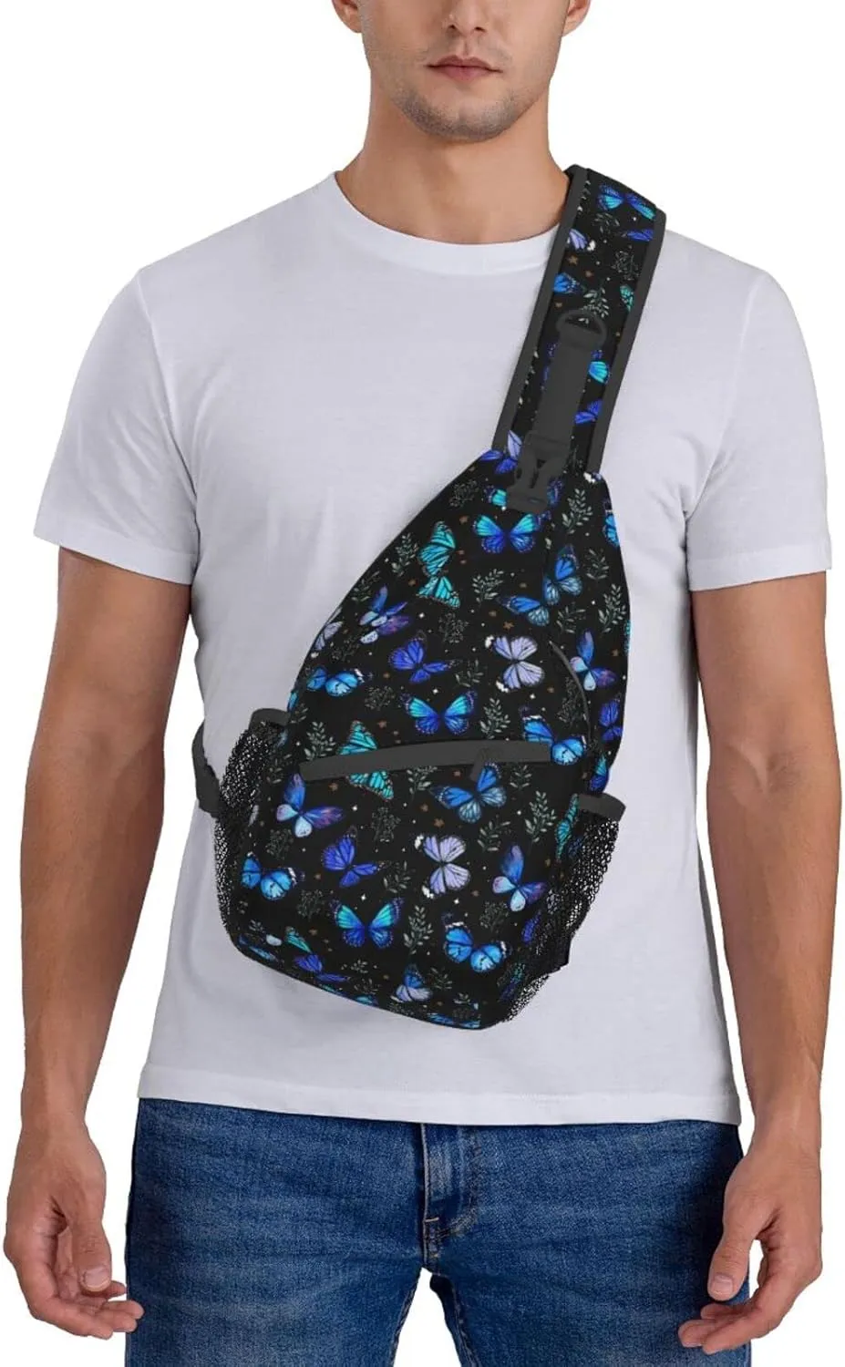 Patterned Sling Bag Crossbody Backpack,Adjustable Chest Bag Casual Shoulder Backpack Travel Hiking Daypack Unisex