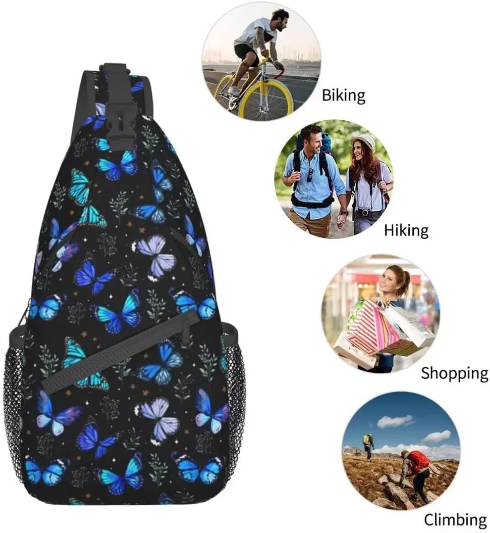 Patterned Sling Bag Crossbody Backpack,Adjustable Chest Bag Casual Shoulder Backpack Travel Hiking Daypack Unisex