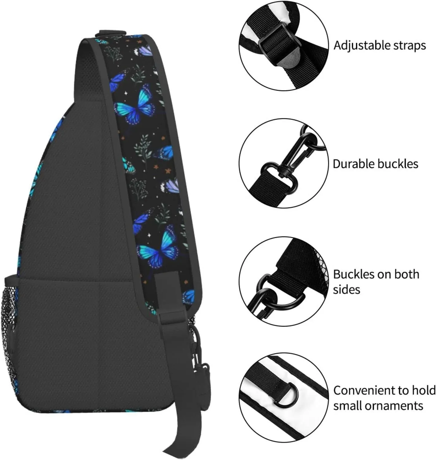 Patterned Sling Bag Crossbody Backpack,Adjustable Chest Bag Casual Shoulder Backpack Travel Hiking Daypack Unisex