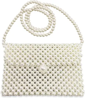 Pearl Purse for Women,Beaded Purse Bag,Pearl Clutch for Women Party Appointment
