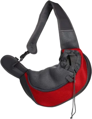 Pet Dog Sling Carrier, Breathable Mesh Portable Travel Safe Pet Sling Shoulder Bag Carrier with Adjustable Non-Slip Shoulder Strap for Small Dogs Cats Puppy