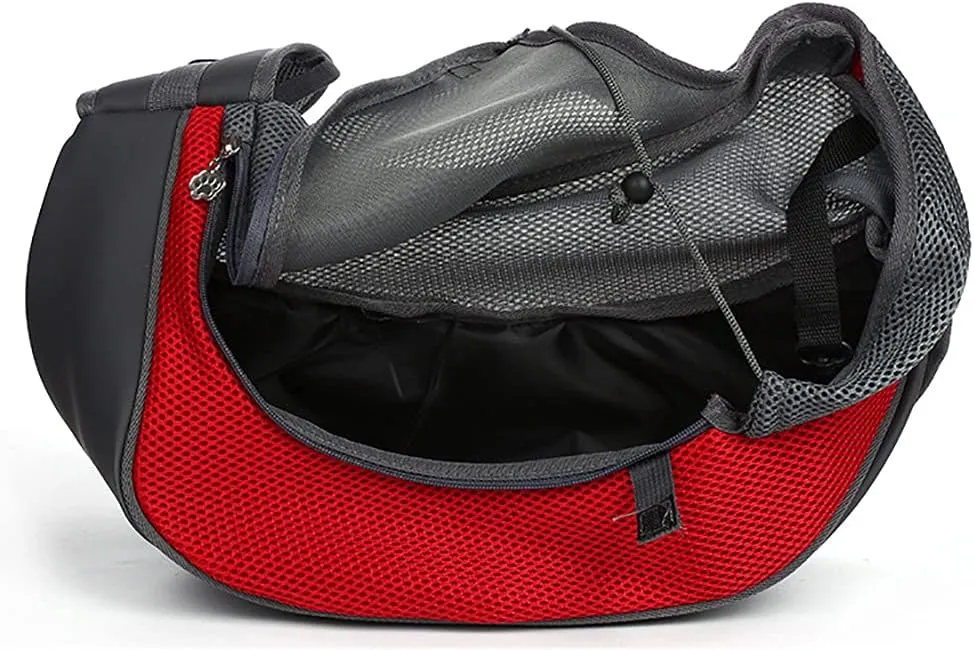 Pet Dog Sling Carrier, Breathable Mesh Portable Travel Safe Pet Sling Shoulder Bag Carrier with Adjustable Non-Slip Shoulder Strap for Small Dogs Cats Puppy