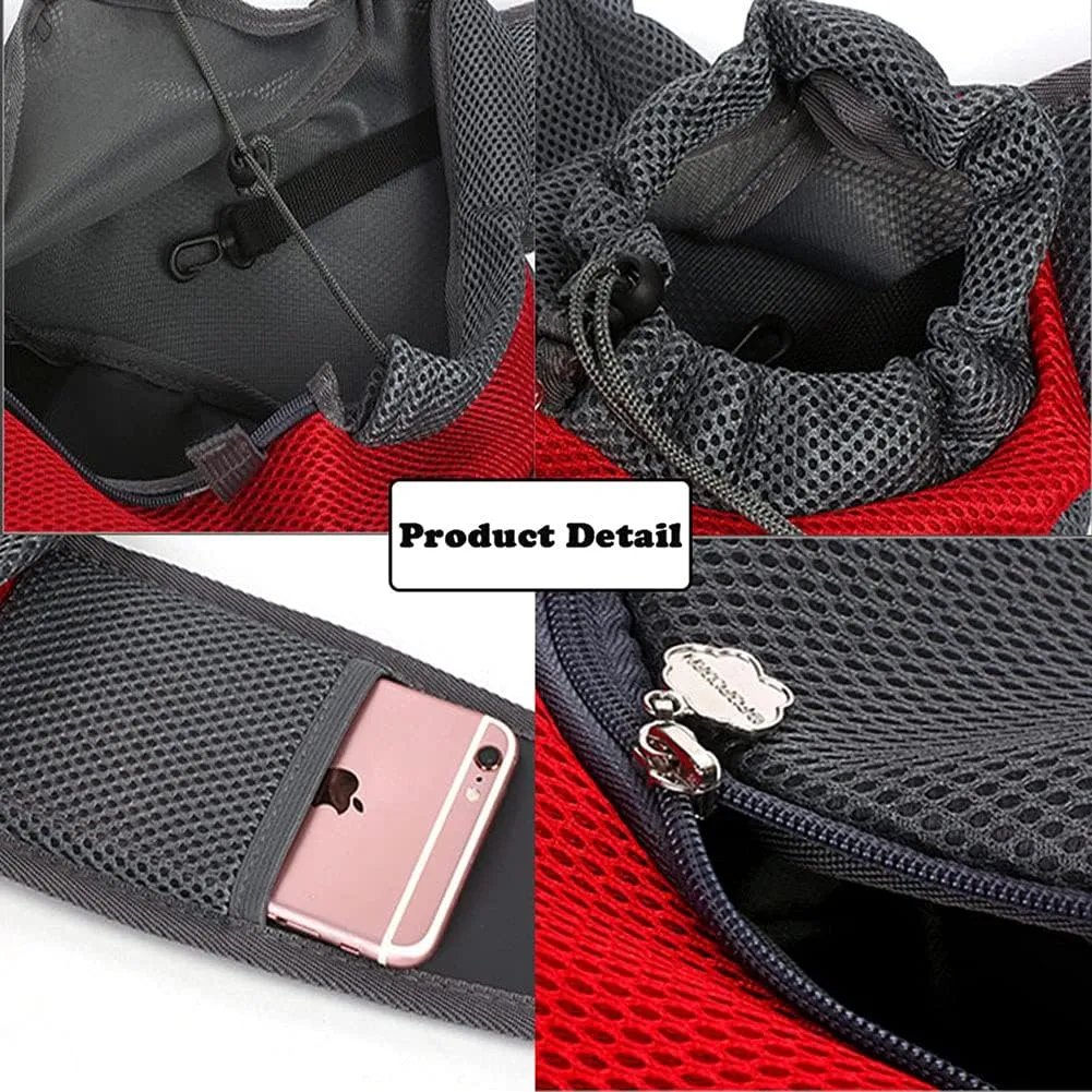 Pet Dog Sling Carrier, Breathable Mesh Portable Travel Safe Pet Sling Shoulder Bag Carrier with Adjustable Non-Slip Shoulder Strap for Small Dogs Cats Puppy