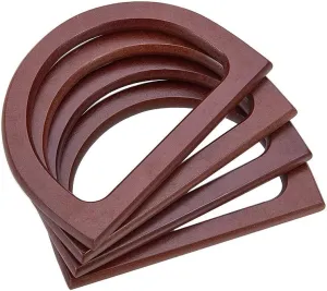 PH PandaHall 4pcs Wooden Bag Handle Replacement D Shape Purse Handles Handbag Purse Handle Purse Making Supplies for Handmade Beach Bag Crochet Handbags Straw Bag Purse Handles 3.3x4.7inch