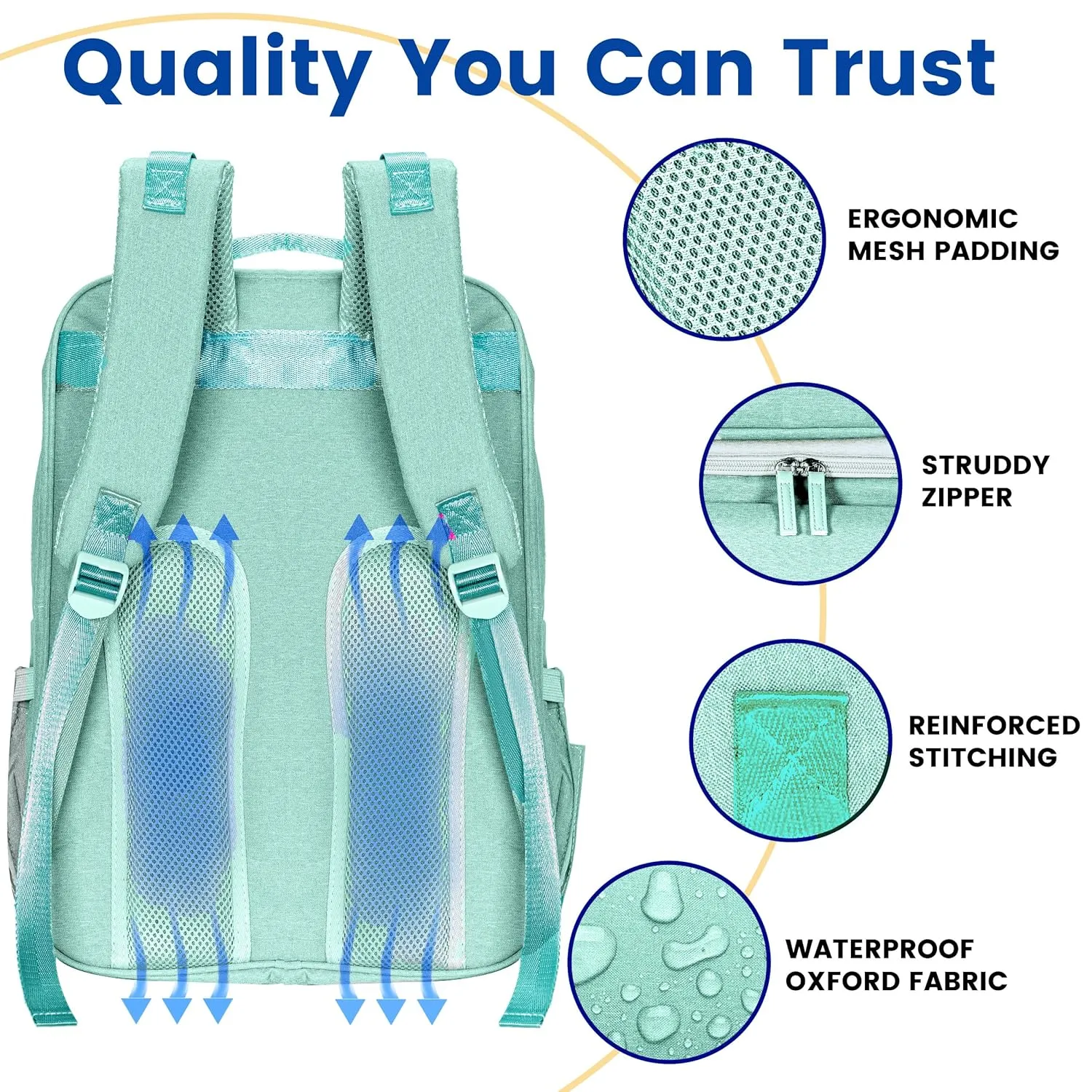 PILLANI Baby Diaper Bag Backpack - Diaper Backpack - Large Bag for Boys & Girls - Waterproof Travel Diaper Bags with Changing Pad - Baby Registry Search & Shower Gifts - Newborn Essentials Must Haves