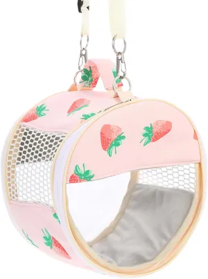 POPETPOP Guinea Pig Carrier, Portable Hamster Carrier Bag, Clear Bunny Backpack Carrier, Hamster Out Bag, Small Pet Travel Carrier for Bunny, Rat, Bird, Hedgehog