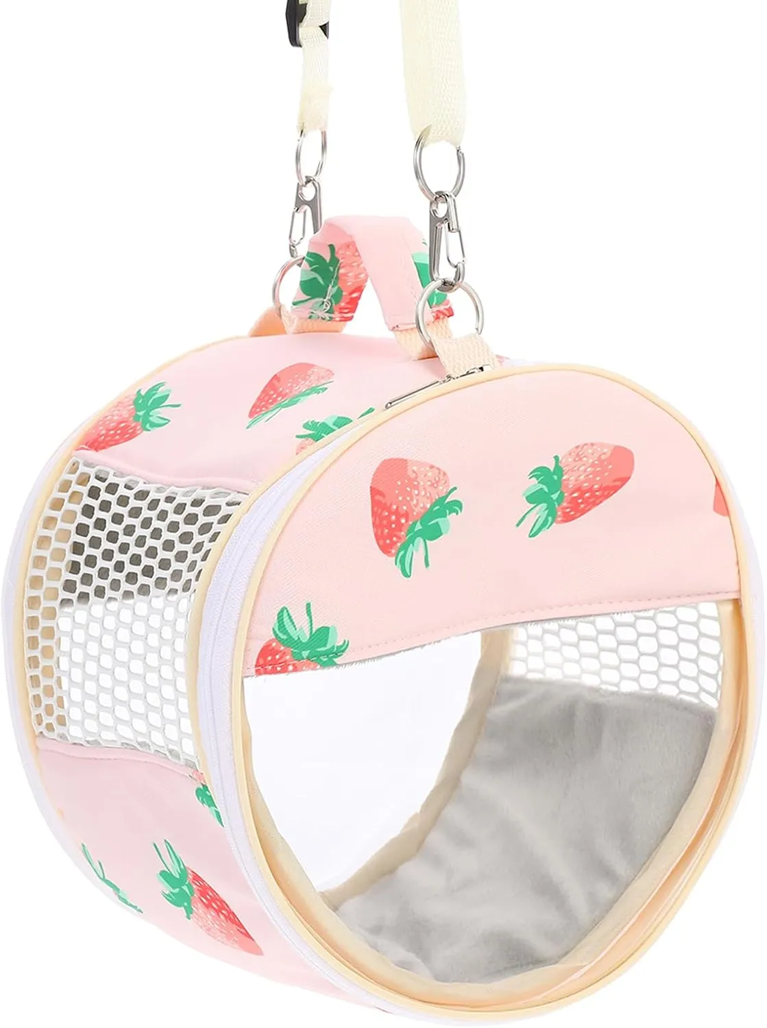 POPETPOP Guinea Pig Carrier, Portable Hamster Carrier Bag, Clear Bunny Backpack Carrier, Hamster Out Bag, Small Pet Travel Carrier for Bunny, Rat, Bird, Hedgehog