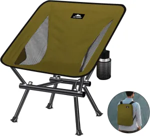Portable Outdoor Beach Lawn Chair - Compact Lightweight Folding Backpack Hiking Chair 133ZZ-SJB (Green)