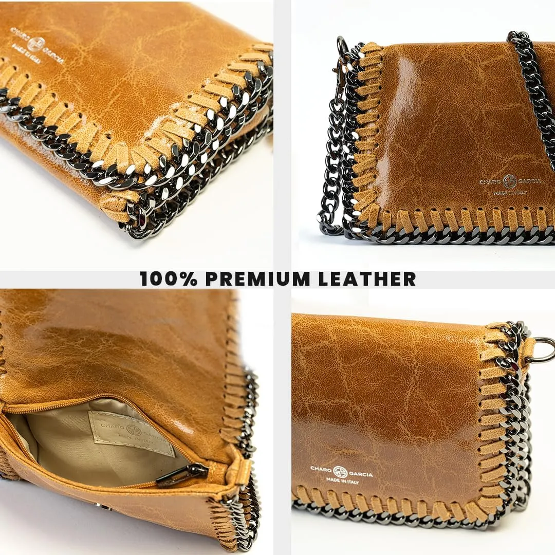 Premium Italian Leather Handmade in Florence, Italy. Small Crossbody Bag for Women with a Detachable Strap Made in Italy.