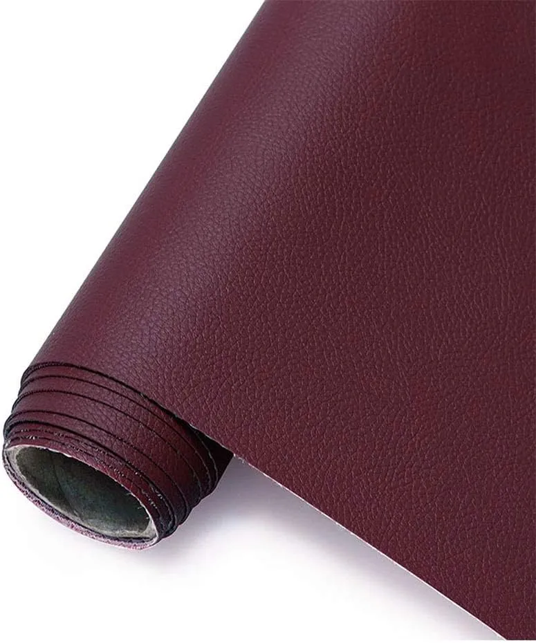 PU Fabric Leather 0.59mm Thick Faux Synthetic Leather Material Sheets for Upholstery Crafts, DIY Sewings, Sofa, Handbag, Hair Bows Decorations(Brownish red,1.6X9m)
