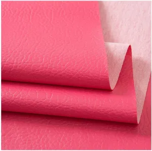PU Fabric Leather, 0.7mm Thick Faux Material Sheets Repair for Upholstery Crafts,Sofa, Handbag, Hair Bows Decorations(Rose red,1.4X2m)