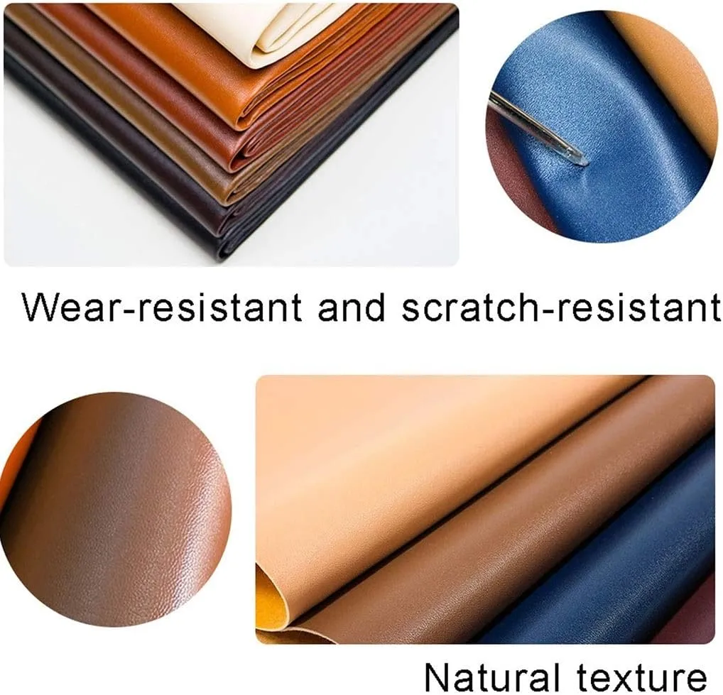PU Fabric Leather, 1.1mm Thick Faux Synthetic Material Sheets for Upholstery Crafts, DIY Sewings, Sofa, Handbag(Oranje,1.5X3.28yd)