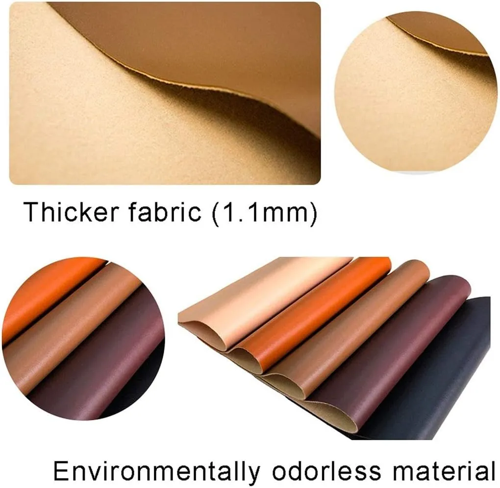 PU Fabric Leather, 1.1mm Thick Faux Synthetic Material Sheets for Upholstery Crafts, DIY Sewings, Sofa, Handbag(Oranje,1.5X3.28yd)