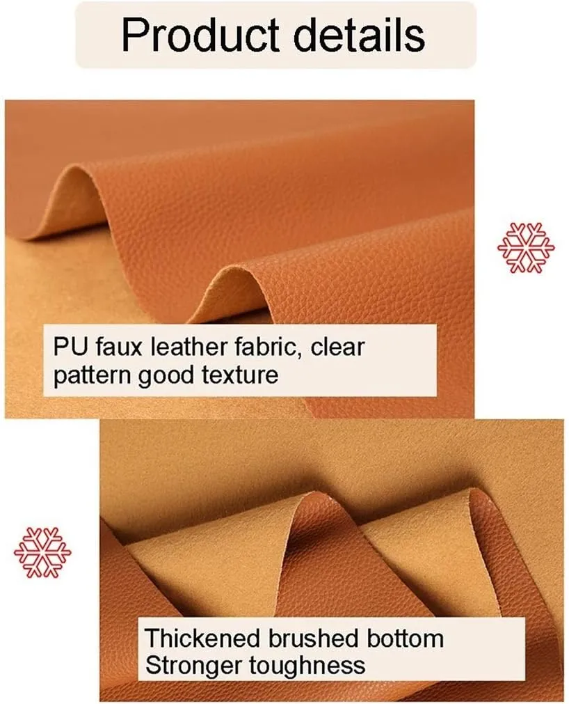 PU Fabric Leather 138x100 Cm 1.2mm Thick Faux Synthetic Leather Material Sheets for Upholstery Crafts, DIY Sewings, Sofa, Handbag, Hair Bows Decorations(Reddish Brown,1.38X9m)