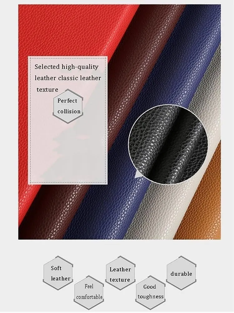 PU Fabric Leather 138x100 Cm 1.2mm Thick Faux Synthetic Leather Material Sheets for Upholstery Crafts, DIY Sewings, Sofa, Handbag, Hair Bows Decorations(Reddish Brown,1.38X9m)