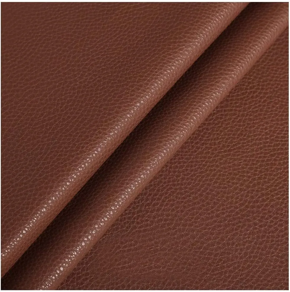 PU Fabric Leather 138x100 Cm 1.2mm Thick Faux Synthetic Leather Material Sheets for Upholstery Crafts, DIY Sewings, Sofa, Handbag, Hair Bows Decorations(Reddish Brown,1.38X9m)