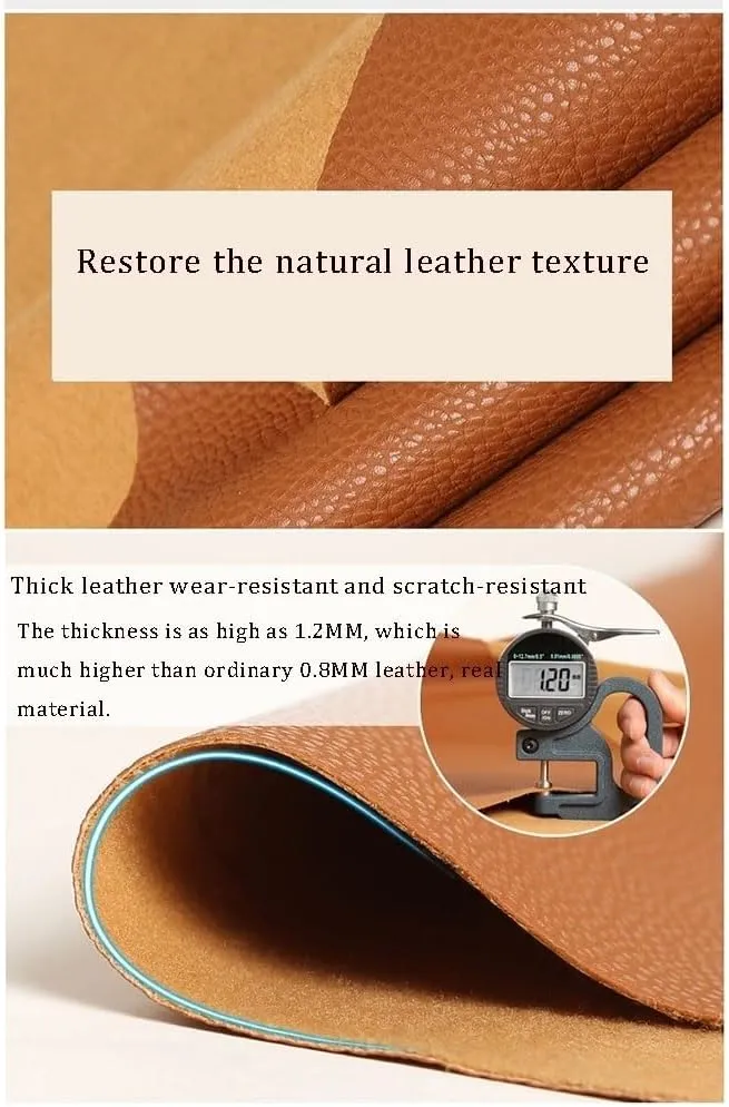 PU Fabric Leather 138x100 Cm 1.2mm Thick Faux Synthetic Leather Material Sheets for Upholstery Crafts, DIY Sewings, Sofa, Handbag, Hair Bows Decorations(Reddish Brown,1.38X9m)