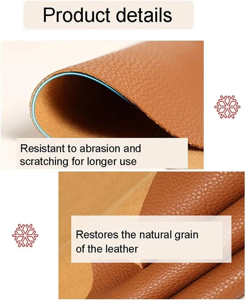 PU Fabric Leather 138x100 Cm 1.2mm Thick Faux Synthetic Leather Material Sheets for Upholstery Crafts, DIY Sewings, Sofa, Handbag, Hair Bows Decorations(Reddish Brown,1.38X9m)
