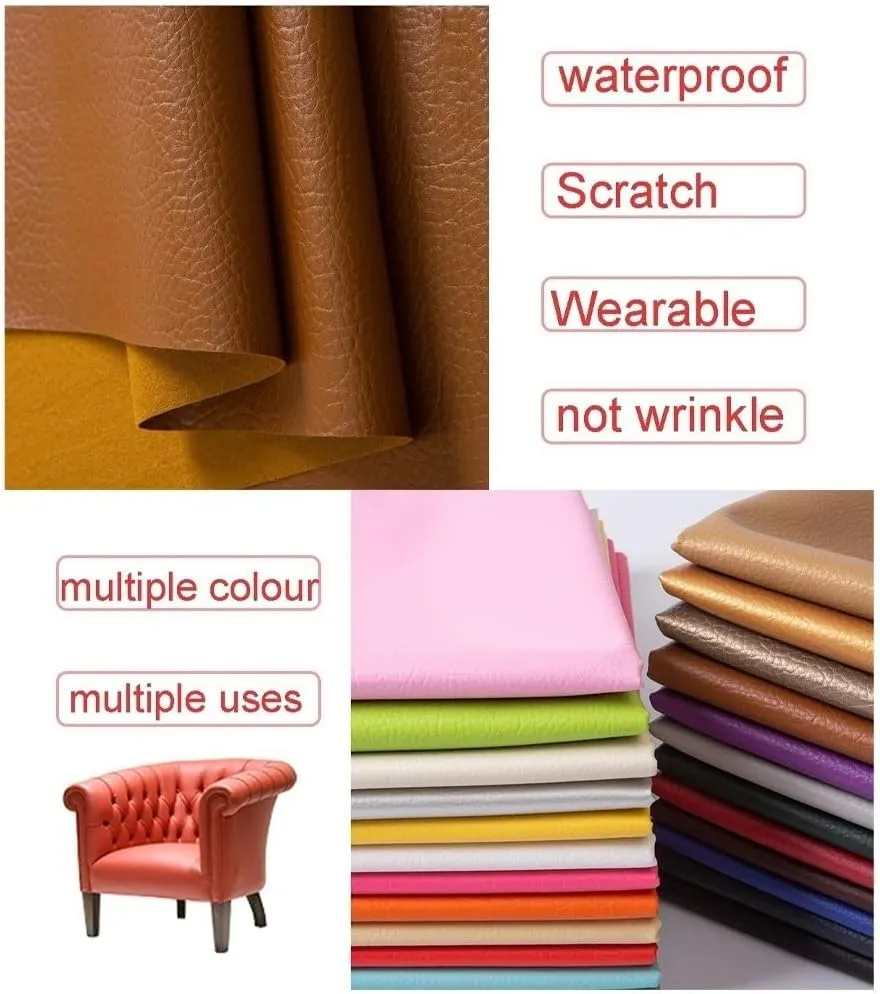 PU Fabric Leather 140cm x 100cm, 0.7mm Thick Faux Material Sheets Repair for Upholstery Crafts DIY Sewing, Sofa Handbag(Blue,1.4X6m)