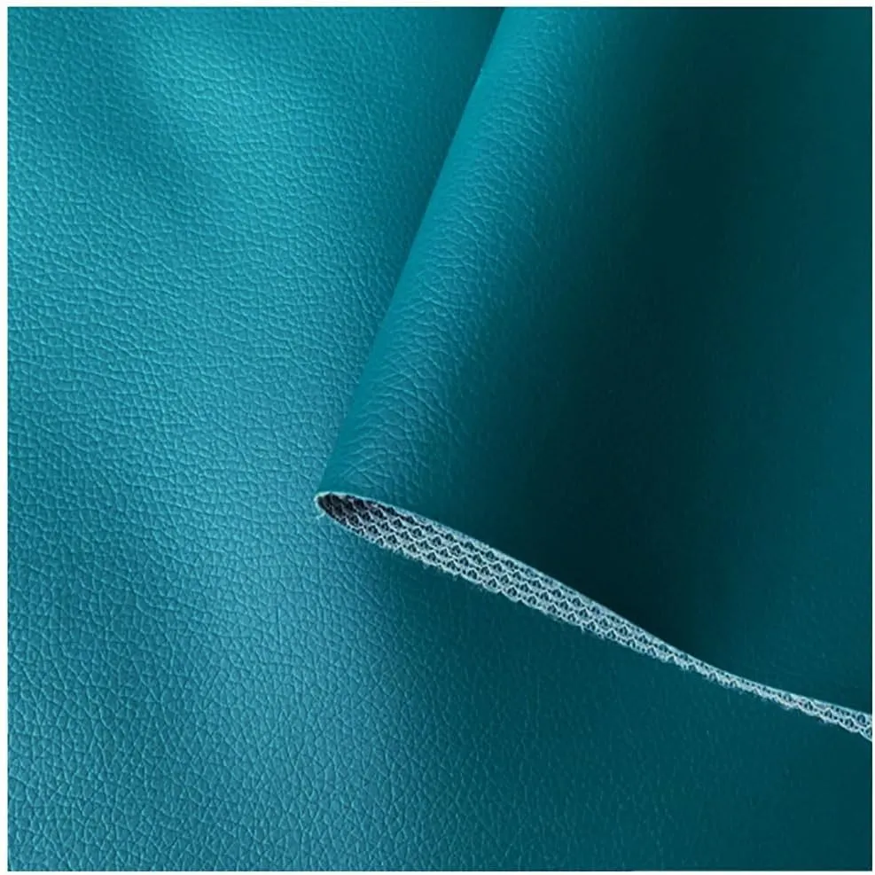 PU Fabric Leather Faux Synthetic Leather Material Sheets Wear-Resistant and Elastic Soft for Upholstery Crafts, DIY Sewings, Sofa, Handbag, Hair Bows Decorations(Peacock Green,1.6X8m)