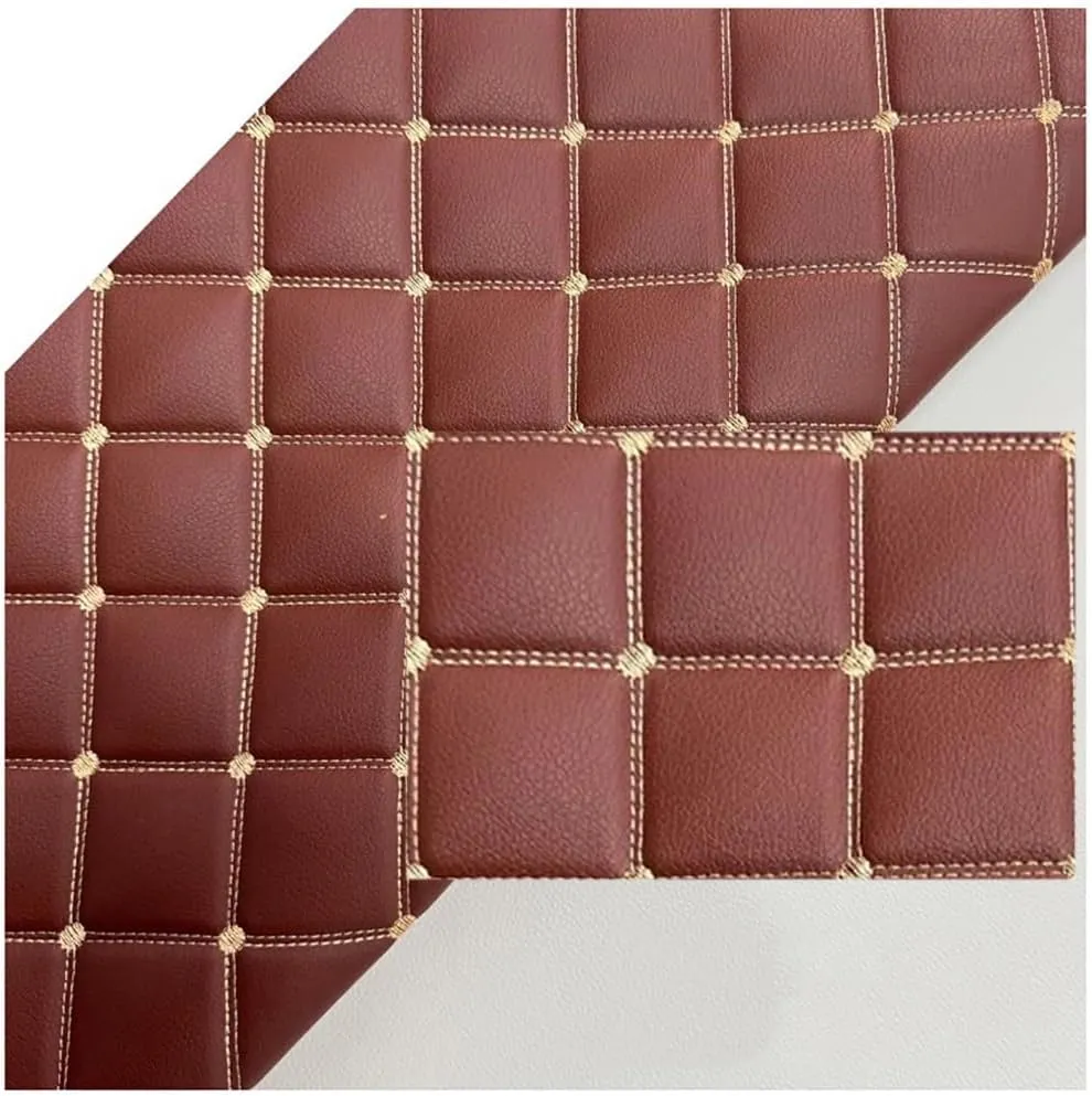 PU Fabric Leather Leatherette Faux Upholstery Crafts DIY Sewings Sofa Handbag Car Seat Hair Bows Decorations(Brown,1.6x2m)