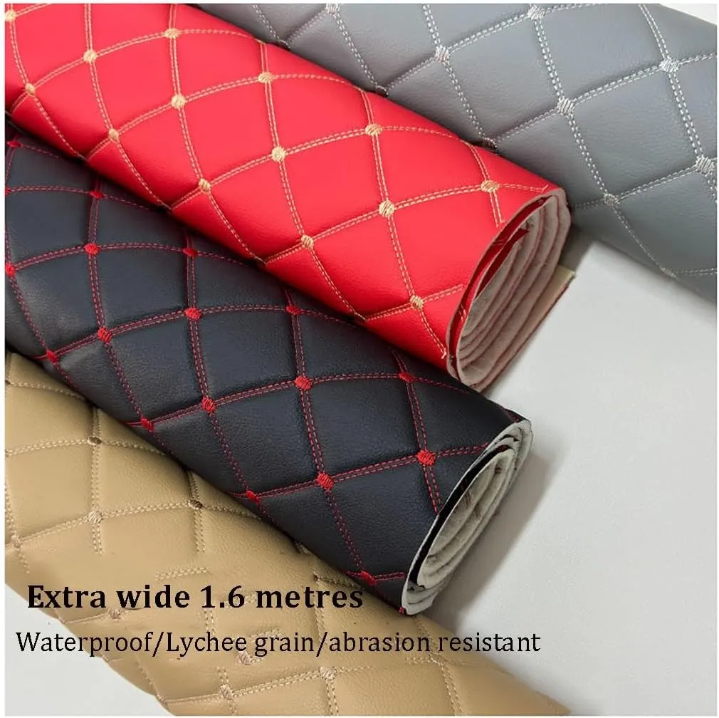PU Fabric Leather Leatherette Faux Upholstery Crafts DIY Sewings Sofa Handbag Car Seat Hair Bows Decorations(Brown,1.6x2m)