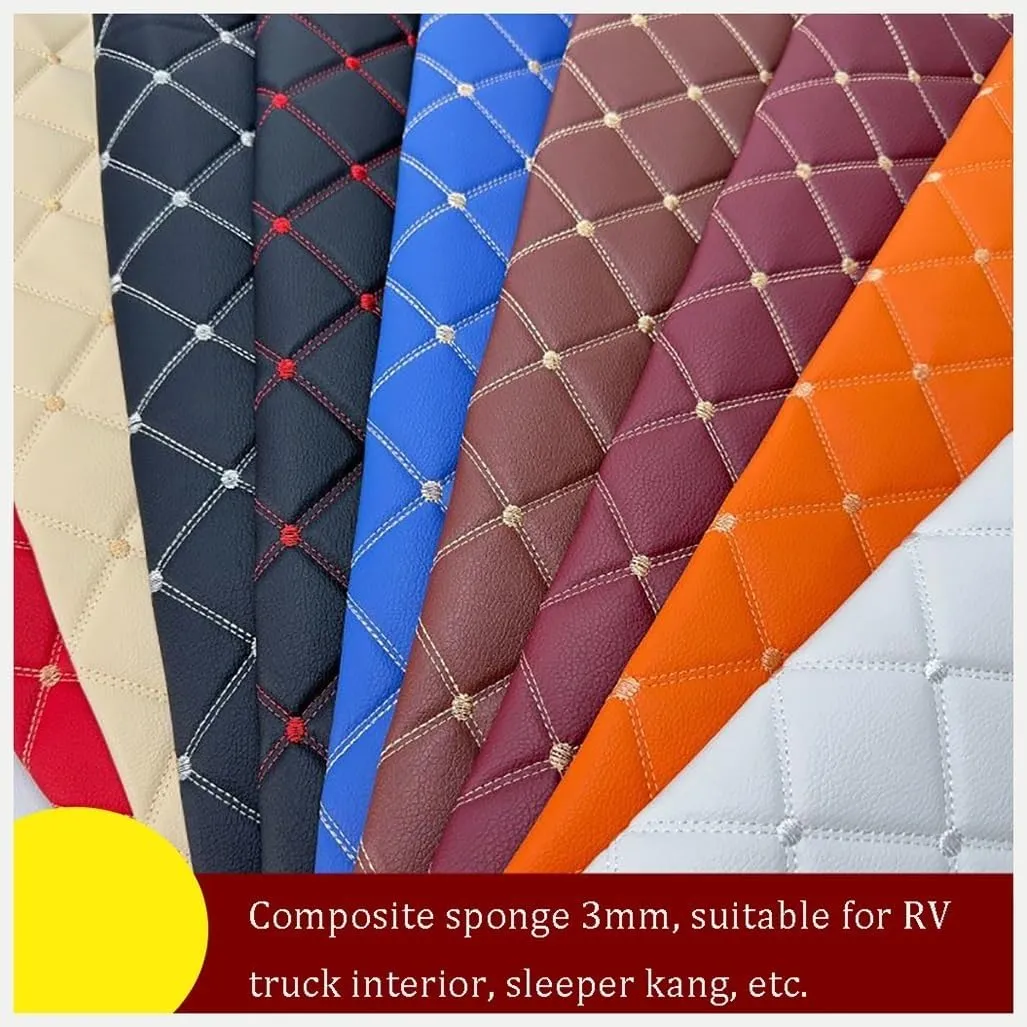PU Fabric Leather Leatherette Faux Upholstery Crafts DIY Sewings Sofa Handbag Car Seat Hair Bows Decorations(Brown,1.6x2m)
