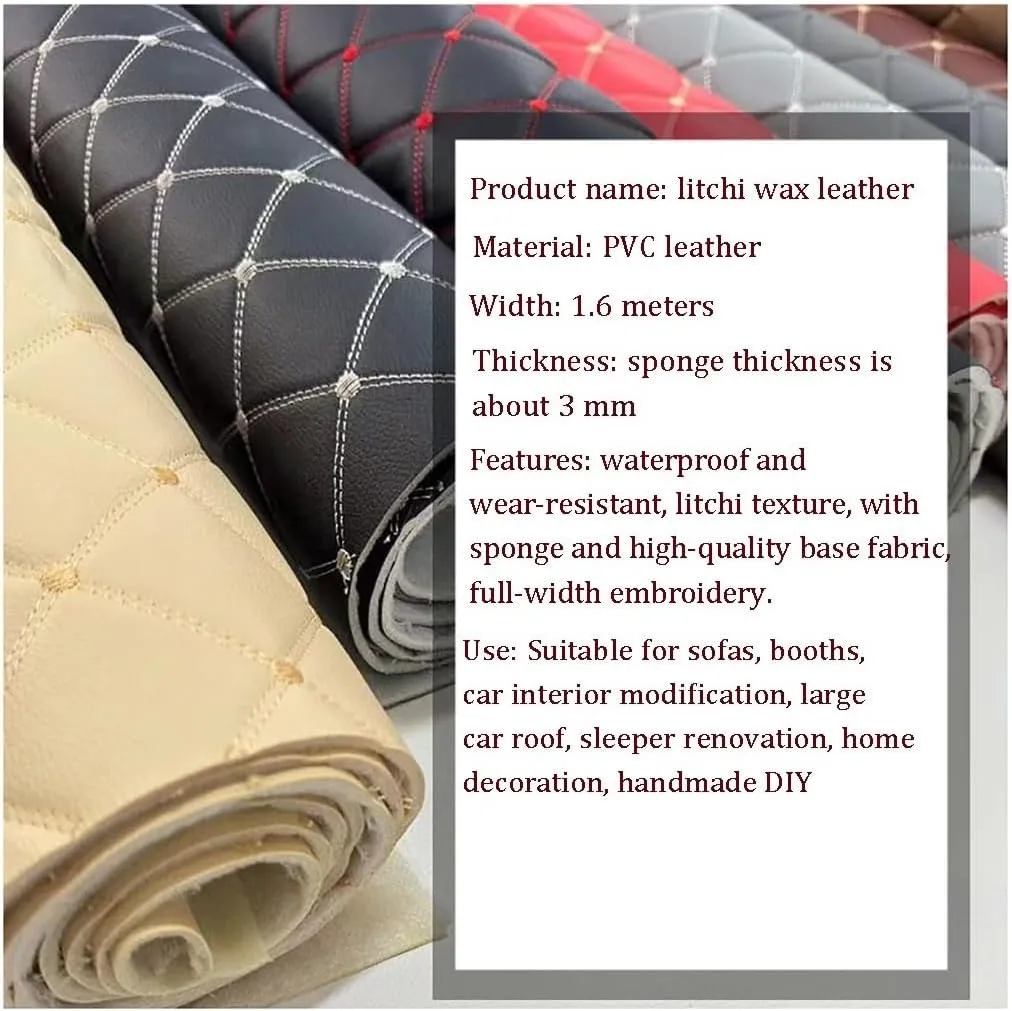 PU Fabric Leather Leatherette Faux Upholstery Crafts DIY Sewings Sofa Handbag Car Seat Hair Bows Decorations(Brown,1.6x2m)