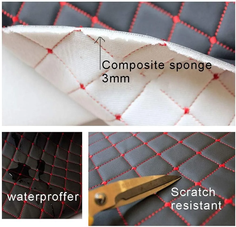 PU Fabric Leather Sheets Wear-Resistant and Elastic Soft for Upholstery Crafts, DIY Sewings, Sofa, Handbag, Hair Bows(Black,1.4X3m)