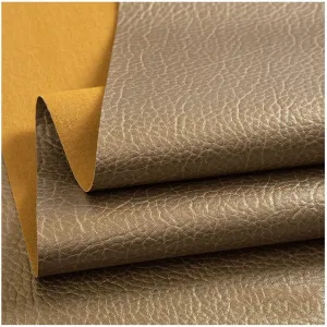 PU Fabric Leather140 X 100 cm, Leatherette Faux Leather Upholstery Crafts DIY Sewings Sofa Handbag Car Seat Hair Bows Decorations(Dark Gold,1.4X7m)