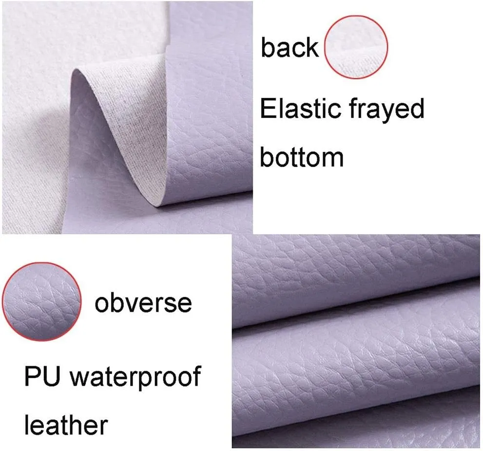 PU Fabric Leather140 X 100 cm, Leatherette Faux Leather Upholstery Crafts DIY Sewings Sofa Handbag Car Seat Hair Bows Decorations(Off-White,1.4X3m)