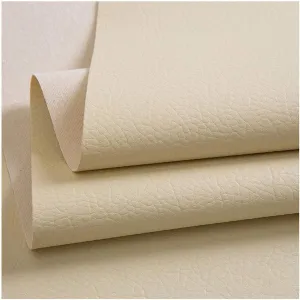 PU Fabric Leather140 X 100 cm, Leatherette Faux Leather Upholstery Crafts DIY Sewings Sofa Handbag Car Seat Hair Bows Decorations(Off-White,1.4X3m)