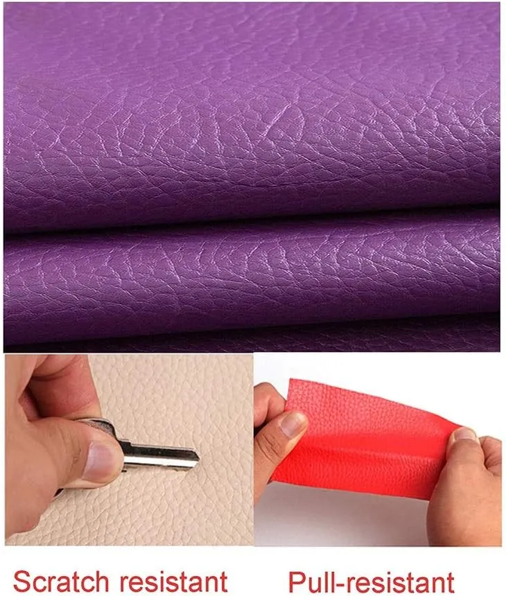 PU Fabric Leather140 X 100 cm, Leatherette Faux Leather Upholstery Crafts DIY Sewings Sofa Handbag Car Seat Hair Bows Decorations(Off-White,1.4X3m)