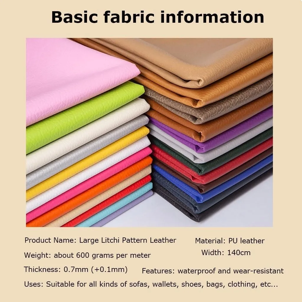 PU Fabric Leather140 X 100 cm, Leatherette Faux Leather Upholstery Crafts DIY Sewings Sofa Handbag Car Seat Hair Bows Decorations(Yellow,1.4X3m)
