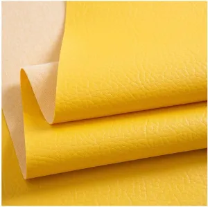 PU Fabric Leather140 X 100 cm, Leatherette Faux Leather Upholstery Crafts DIY Sewings Sofa Handbag Car Seat Hair Bows Decorations(Yellow,1.4X3m)