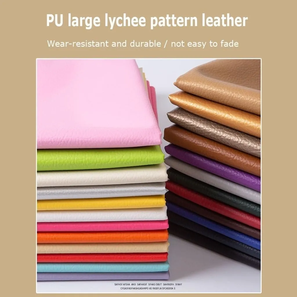 PU Fabric Leather140 X 100 cm, Leatherette Faux Leather Upholstery Crafts DIY Sewings Sofa Handbag Car Seat Hair Bows Decorations(Yellow,1.4X3m)