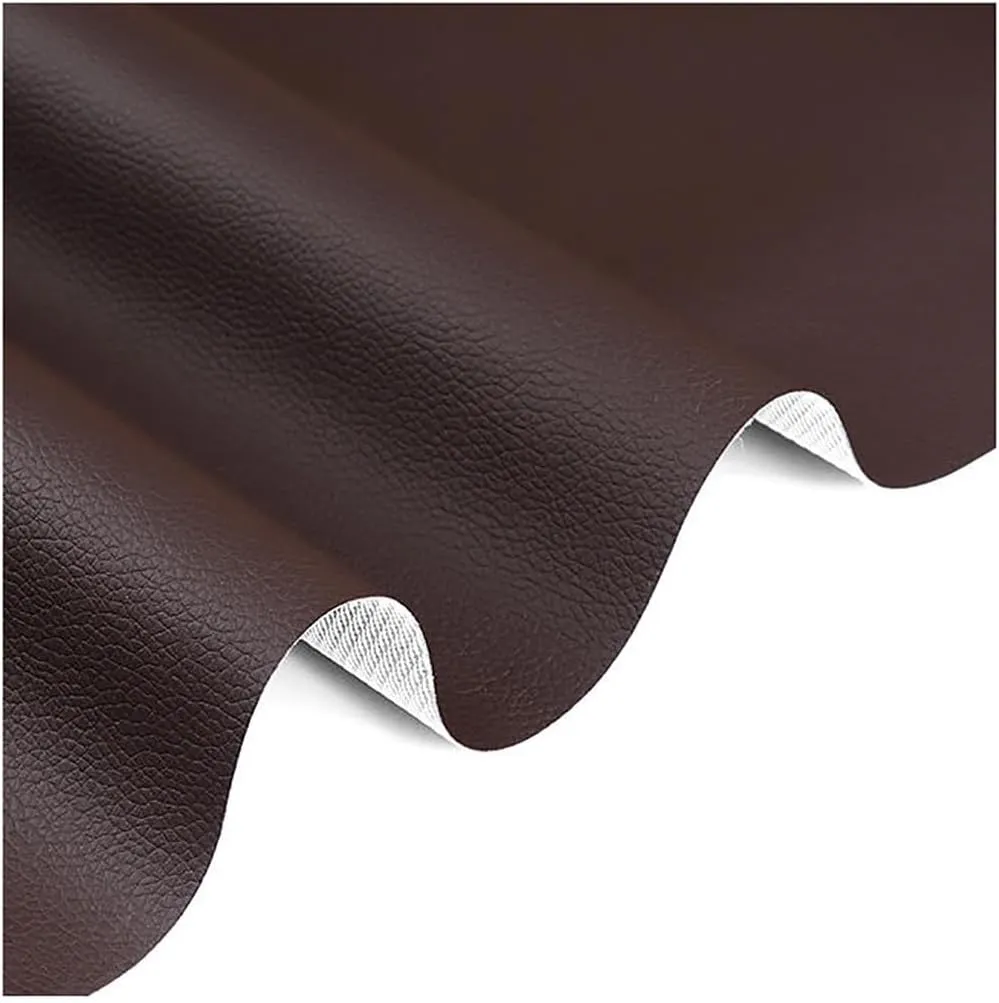 PU Faux Leather Fabric by The Metre 100x160cm/39''x63'' Leatherette Vinyl Fabric for DIY Crafts Sewing, Sofa Repair, Seats Cover, Handbag DIY Material(Colour: Khaki)(Dark Brown,1.6X2m)