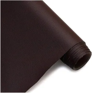 PU Faux Leather Fabric by The Metre 100x160cm/39''x63'' Leatherette Vinyl Fabric for DIY Crafts Sewing, Sofa Repair, Seats Cover, Handbag DIY Material(Dark Coffee,1.6X2m)