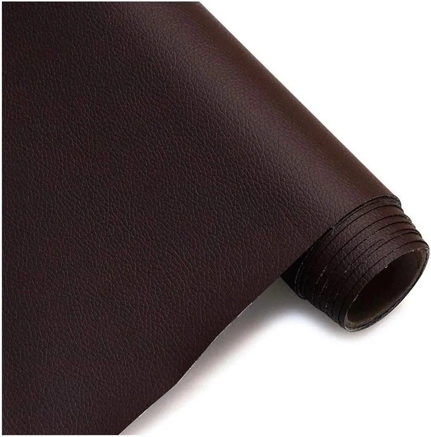 PU Faux Leather Fabric by The Metre 100x160cm/39''x63'' Leatherette Vinyl Fabric for DIY Crafts Sewing, Sofa Repair, Seats Cover, Handbag DIY Material(Dark Coffee,1.6X2m)