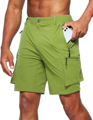 Pudolla Men's Hiking Cargo Shorts Quick Dry Outdoor Travel Shorts for Men with Multi Pocket for Fishing Camping Casual