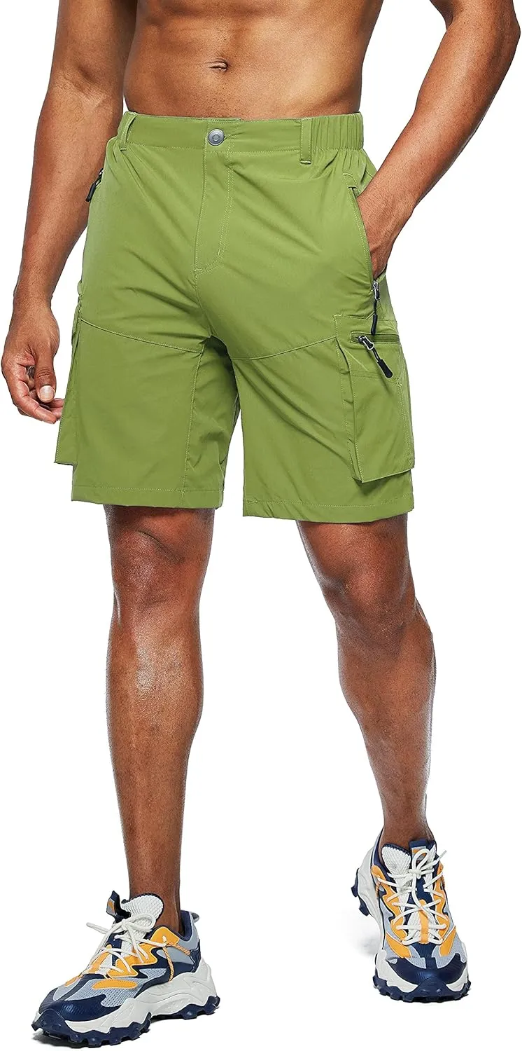 Pudolla Men's Hiking Cargo Shorts Quick Dry Outdoor Travel Shorts for Men with Multi Pocket for Fishing Camping Casual